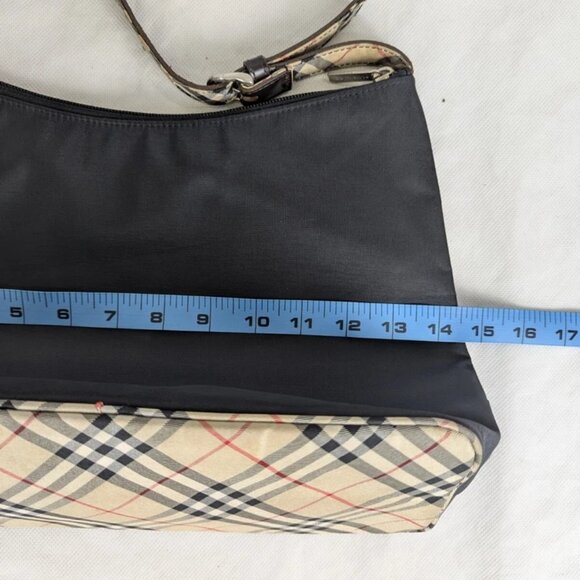 BURBERRY BLUE LABEL Nova Check Handbag One Shoulder Nylon Black - Picture 10 of 12
